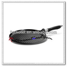 S119 Dia 300mm Flat Grooved Round Non-Stick Grill Pan